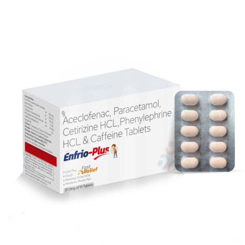 Aceclofenac, Paracetamol, Phenylephrine Hydrochloride, Cetirizine Hydrochloride & Caffeine Tablets - Enfrio Plus