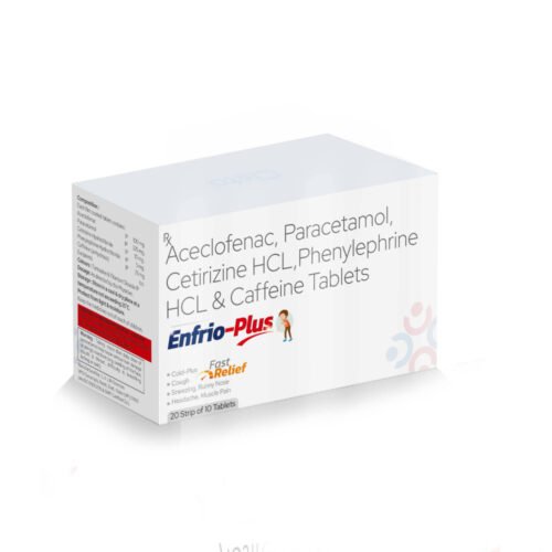 Aceclofenac, Paracetamol, Phenylephrine Hydrochloride, Cetirizine Hydrochloride & Caffeine Tablets - Enfrio Plus - Cista Medicorp