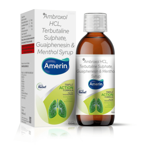 Ambroxol Hydrochloride, Terbutaline Sulphate, Guaiphenesin & Menthol Syrup