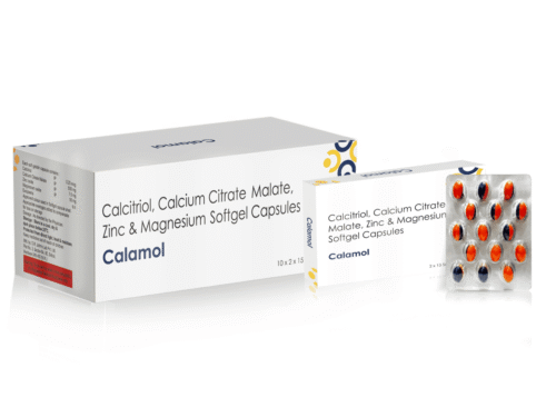 Calcitriol, Calcium Citrate, , Malate, Zinc & Magnesium Softgel Capsules - Calamol Capsules
