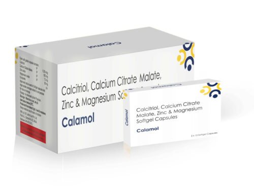 Calcitriol, Calcium Citrate, , Malate, Zinc & Magnesium Softgel Capsules - Calamol Capsules - Cista Medicorp