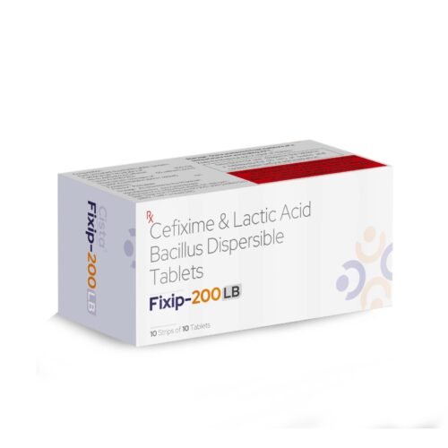 Cefixime & Lactic Acid Bacillus Dispersible Tablets - Fixip 200 LB- Cista Medicorp