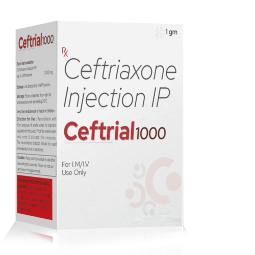 Ceftriaxone Injection IP 1000 Mg – Ceftrial 1000, Compositions of Ceftriaxone Injection IP 1000 Mg – Ceftrial 1000 are Ceftriaxone 1000mg, Ceftriaxone Injection IP 1000 Mg – Ceftrial 1000 offered by Cista Medicorp