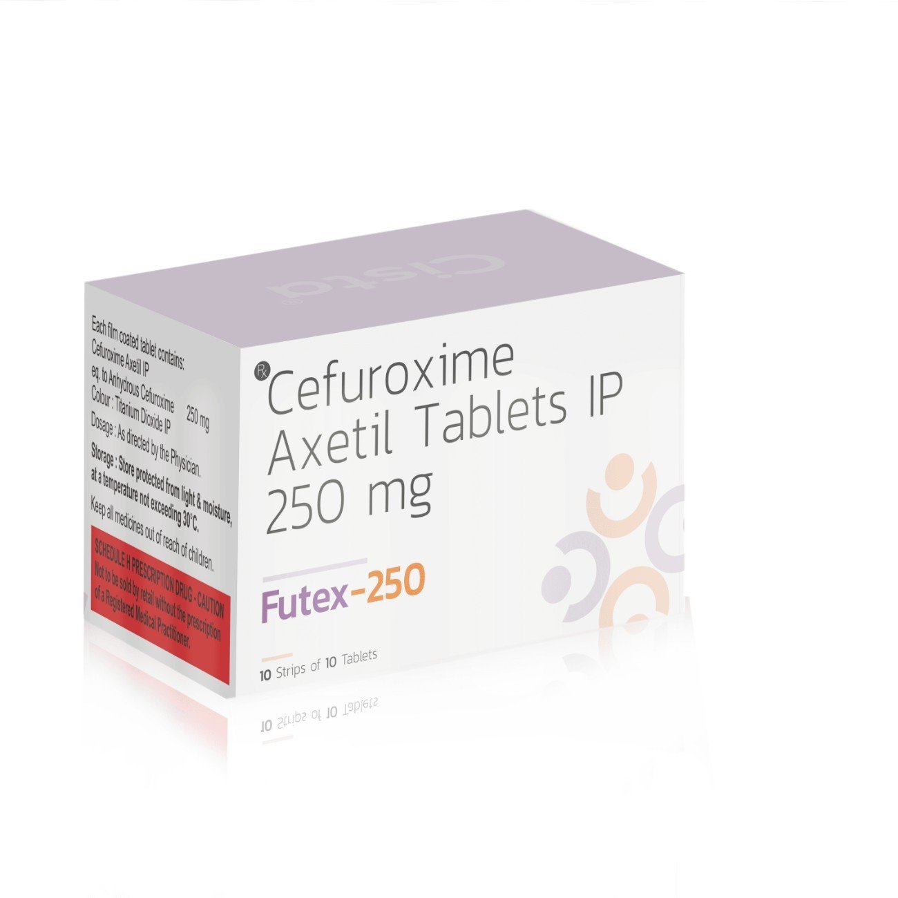 Cefuroxime Axetil Tablets IP 250 Mg – Futex 250, Compositions of Cefuroxime Axetil Tablets IP 250 Mg – Futex 250 are Cefuroxime Axetil 250mg, Cefuroxime Axetil Tablets IP 250 Mg – Futex 250 offered by CistaMedicorp