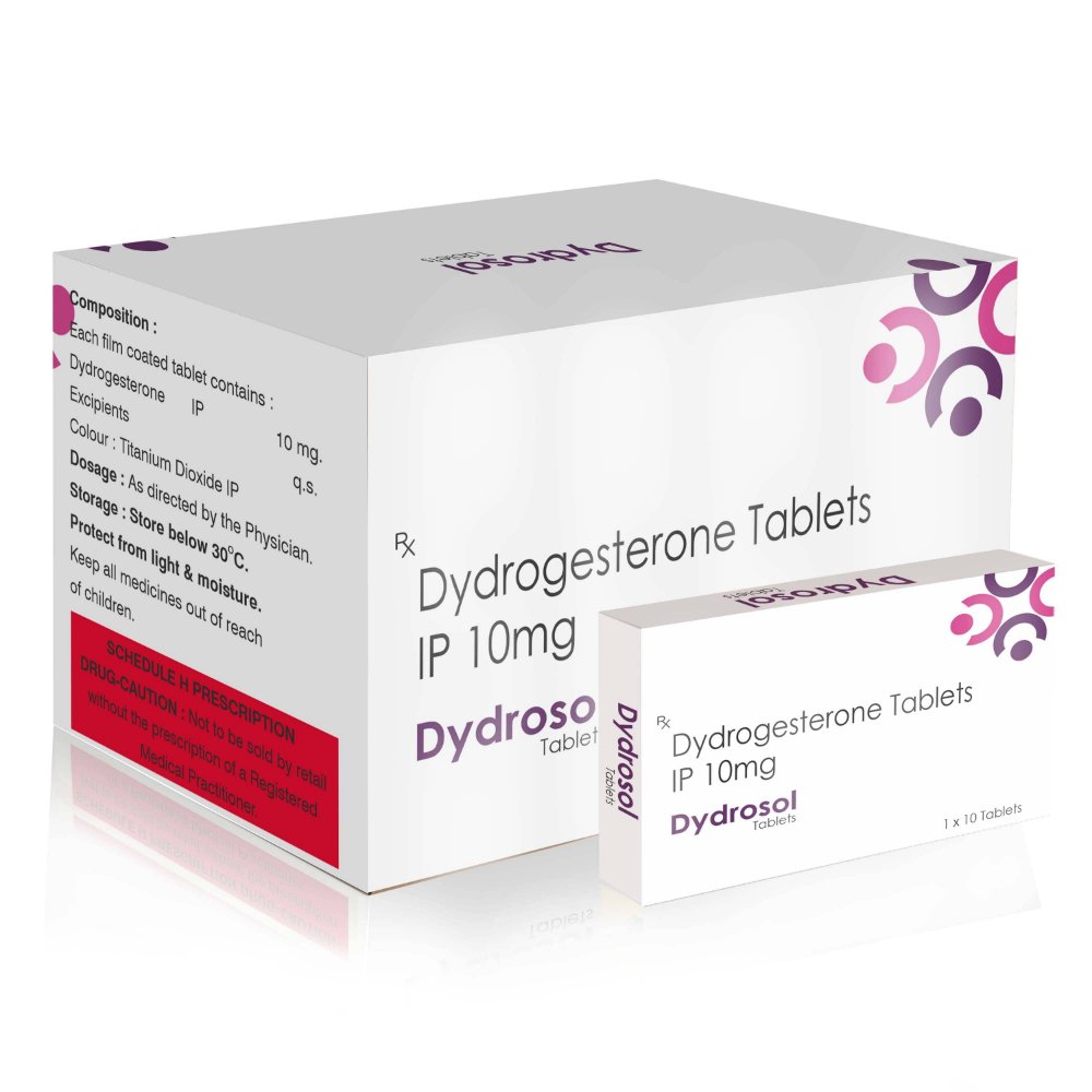 Dydrogesterone Tablets IP 10 Mg – Dydrosol, Compositions of Dydrogesterone Tablets IP 10 Mg – Dydrosol are Dydrogesterone 10, Dydrogesterone Tablets IP 10 Mg – Dydrosol offered by CistaMedicorp