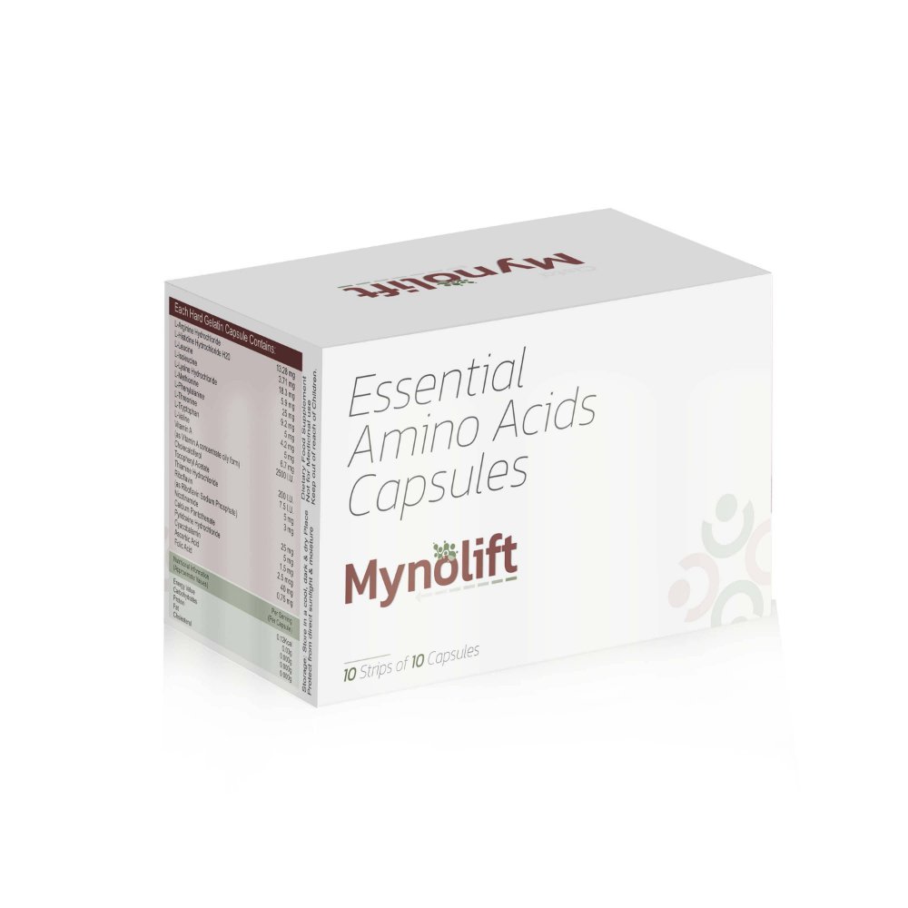 Essential Amino Acids Capsules – Mynolift Capsules, Compositions of Essential Amino Acids Capsules – Mynolift Capsules are Amino Acids Capsules, Essential Amino Acids Capsules – Mynolift Capsules offered by CistaMedicorp