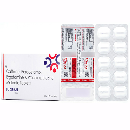 Fugran Tablet with Caffine 100 mg + pcm 250 mg +  ergotamin tatrate 1 mg +  prochlorperzine maleate 2.5 mg tablet 
