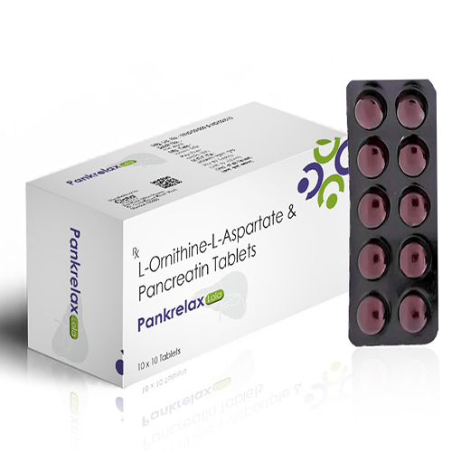 Pankrelax  LOLA Tablet with L-Ornithine & L-Aspartate 150 mg +  Pancreatin 100mg 