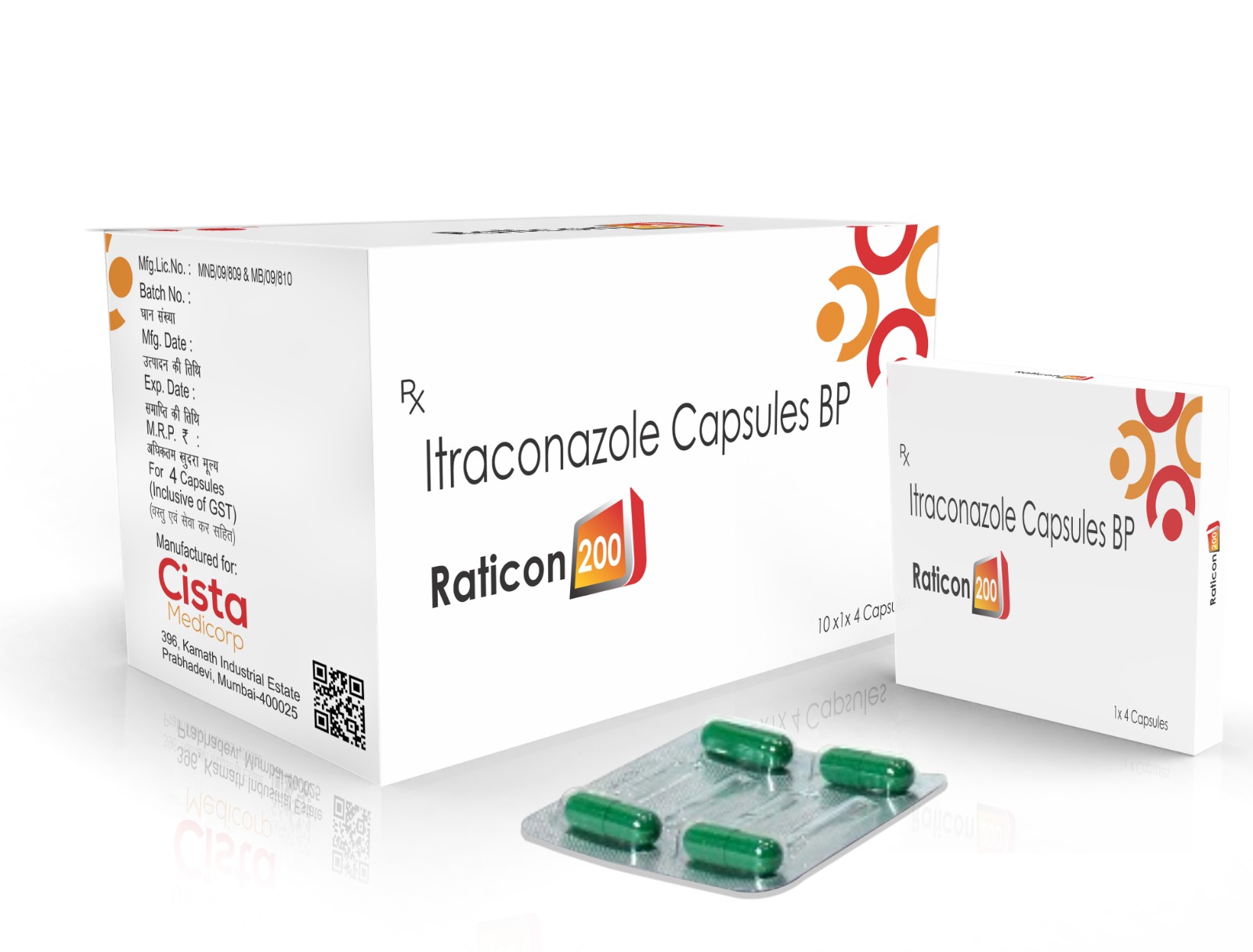 Raticon 200 Capsules with Itraconazole 200mg Capsules 