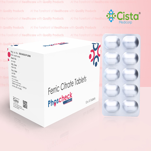 Phoscheck Tablet with Ferric Citrate 1g. Eq. to Ferric Iron 210  mg 
