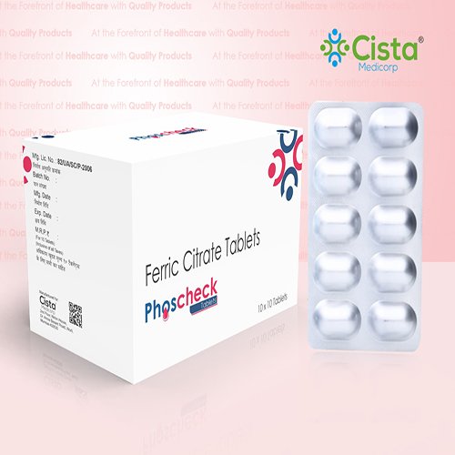 Phoscheck Tablet with Ferric Citrate 1g. Eq. to Ferric Iron 210  mg 