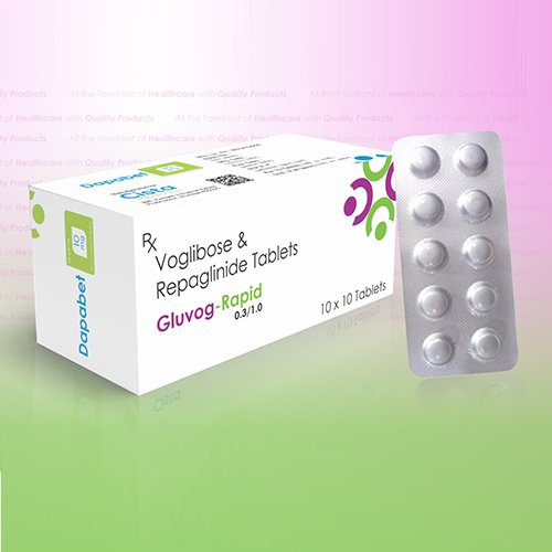 Gluvog Rapid 0.3/1.0 Tablet with Voglibose 0.3mg + Repaglinide 1mg SR 