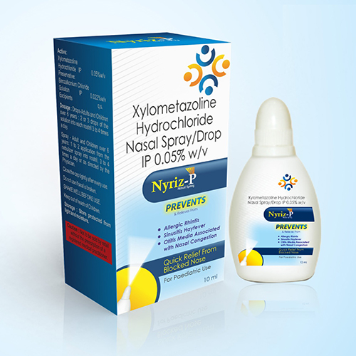 Nyriz P Nasal Drops with Xylometazoline HCL. 0.5%, Nasal spray  for Pedriatric use 