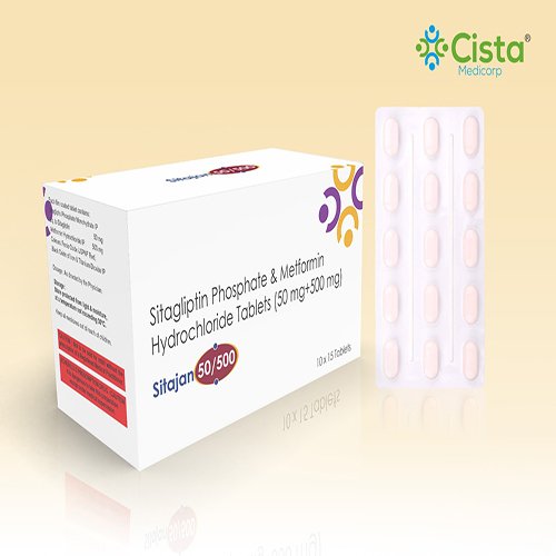 Sitajan M 50/500 Tablet with Sitagliptin 50 mg +Metformin 500 mg 