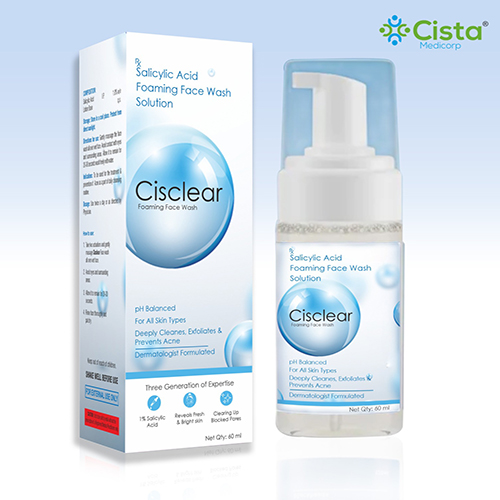Cisclear facewash with Salicylic Acid Foaming Facewash  (matallic carton + window cut +tray  standing type) 