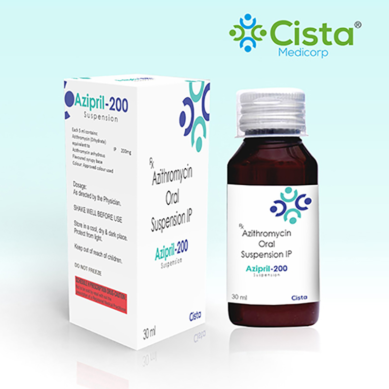 Azipril 200 Suspension with Azithromycin 200 mg per 5 ml 