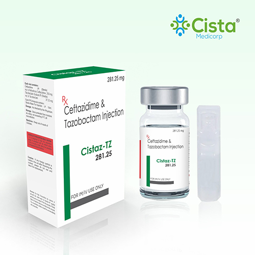 Cistaz TZ  281.25 Dry Injection with Ceftazidime 250mg + Tazobactum  31.25mg 
