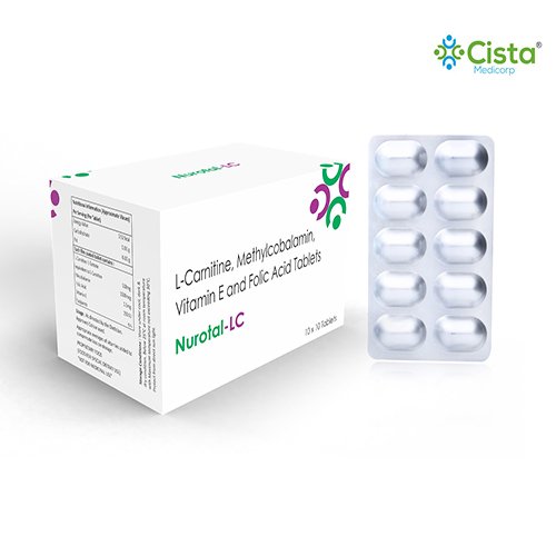 Nurotal LC (FOOD) Tablets with L-carnithine L-Tartate 500 mg +  Methylcoalamin 1500 mcg + Folic acid  1.5 mg 