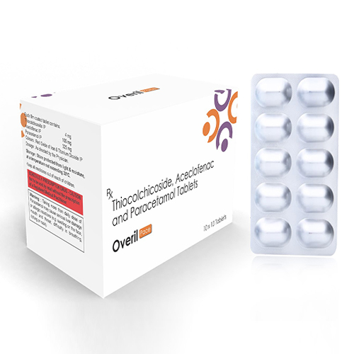 Overil Pace Tablet with Thiocolchicoside 4mg + Aceclofenac  100mg + Paracetamol 325mg 