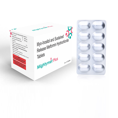 Mightymet Plus Tablet with Myo-Inositol 600 mg + Metformin  Hydrochloride 500 mg Sustained  Release 