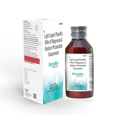 Picofin Syrup with Liquid parafin + milk of magnesia +  Sodium Pico Sulphate 
