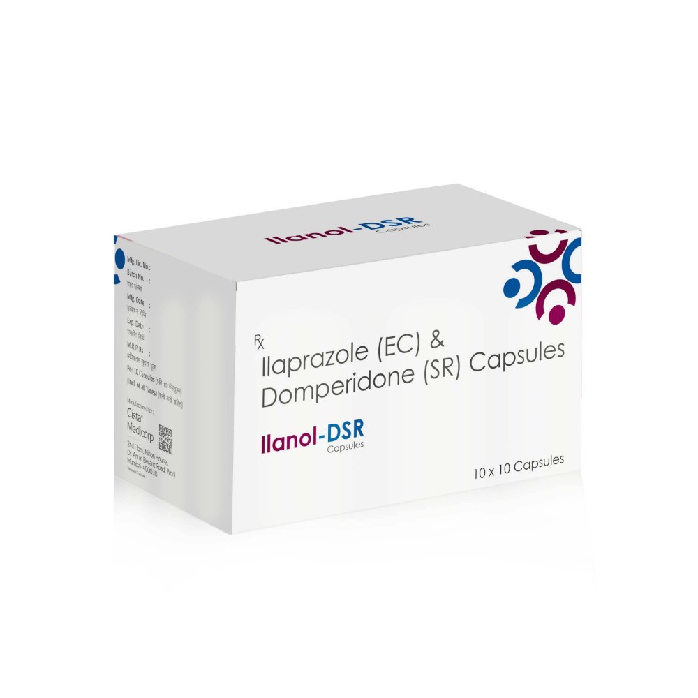 Ilaprazole (EC) & Domperidone (SR) Capsules  – Ilanol DSR, Compositions of Ilaprazole (EC) & Domperidone (SR) Capsules  – Ilanol DSR are Ilaprazole 10 (EC) & Domperidone 30 (SR)capsules, Ilaprazole (EC) & Domperidone (SR) Capsules  – Ilanol DSR offered by CistaMedicorp
