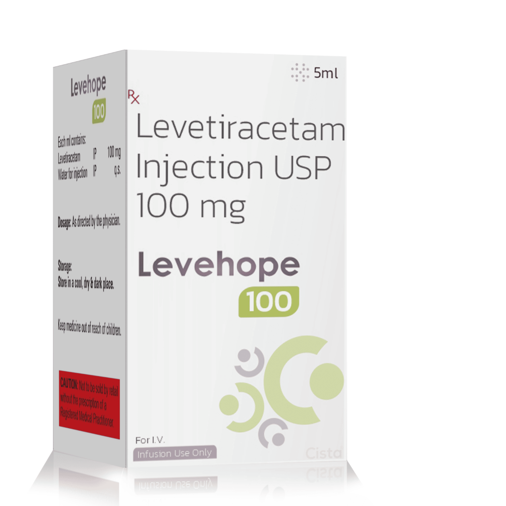 Levetiracetam Injection USP 100 Mg – Levehope 100, Compositions of Levetiracetam Injection USP 100 Mg – Levehope 100 are Levetiracetam 100 mg/ml, Levetiracetam Injection USP 100 Mg – Levehope 100 offered by CistaMedicorp