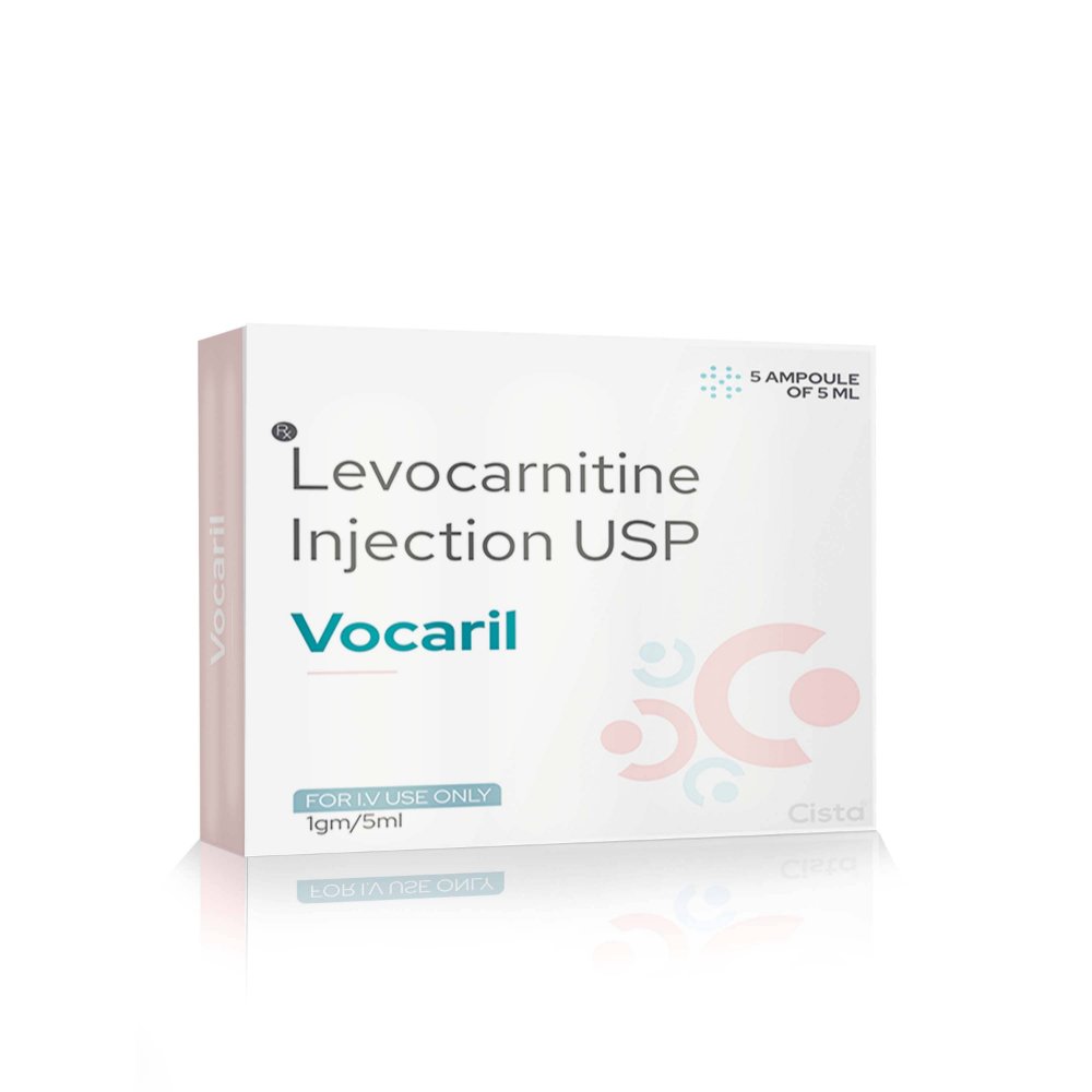 Levocarnitine Injection USP – Vocaril Injection, Compositions of Levocarnitine Injection USP – Vocaril Injection are Levocarnitine 1gm, Levocarnitine Injection USP – Vocaril Injection offered by CistaMedicorp