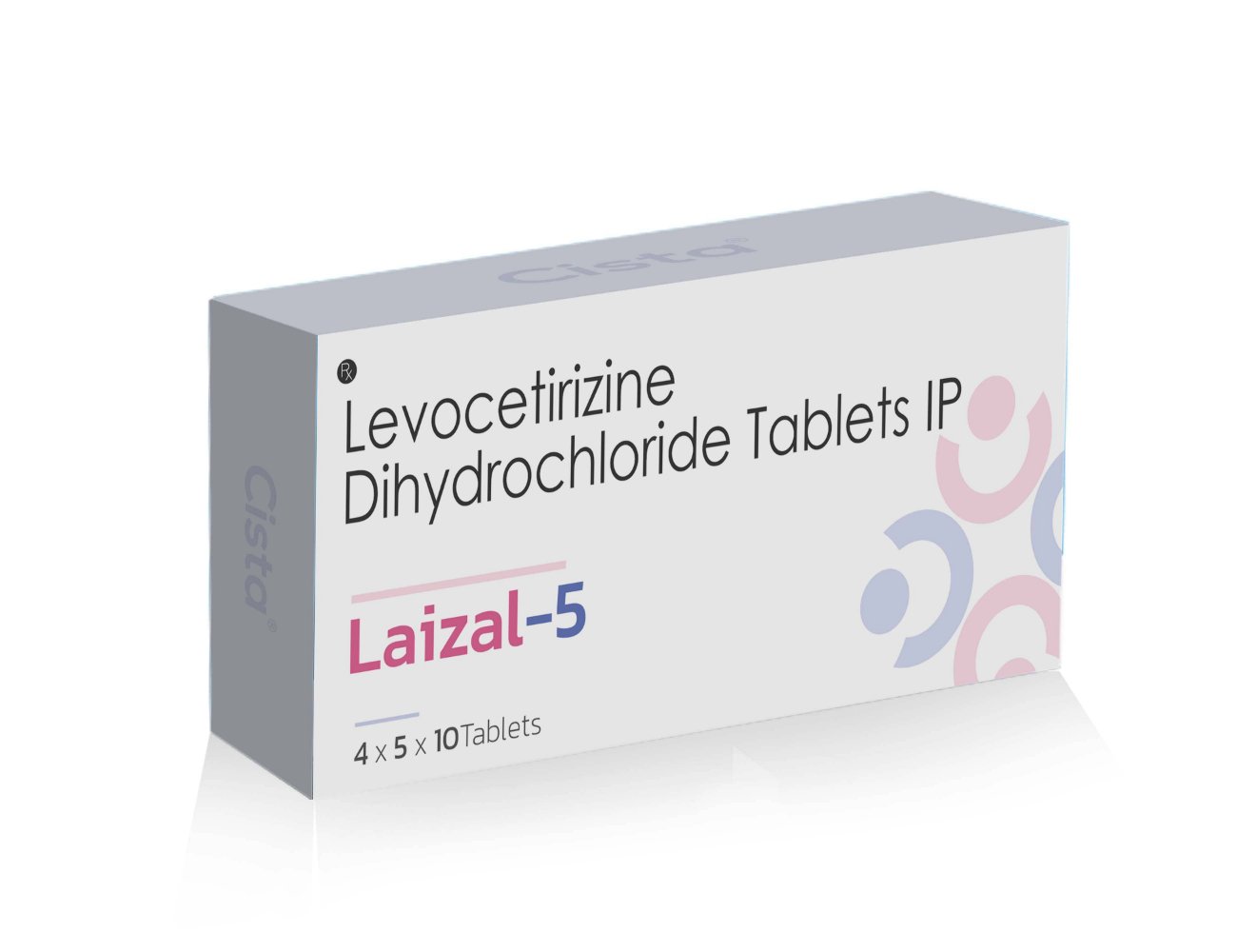 Levocetirizine Dihydrochloride Tablets IP 5 Mg – Laizal 5 Tablets, Compositions of Levocetirizine Dihydrochloride Tablets IP 5 Mg – Laizal 5 Tablets are Levocetirizine 5mg, Levocetirizine Dihydrochloride Tablets IP 5 Mg – Laizal 5 Tablets offered by CistaMedicorp