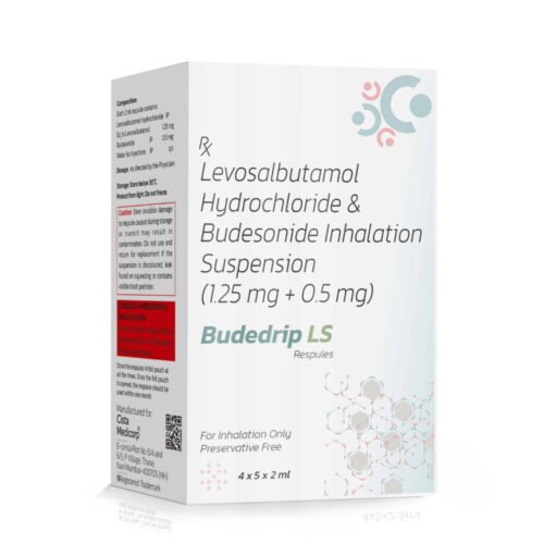 Levosalbutamol Hydrochloride & Budesonide Inhalation Suspension – Budedrip LS Respules, Compositions of Levosalbutamol Hydrochloride & Budesonide Inhalation Suspension – Budedrip LS Respules are Budesonide 0.5mg Levosulpiride1.25mg, Levosalbutamol Hydrochloride & Budesonide Inhalation Suspension – Budedrip LS Respules offered by Cista Medicorp
