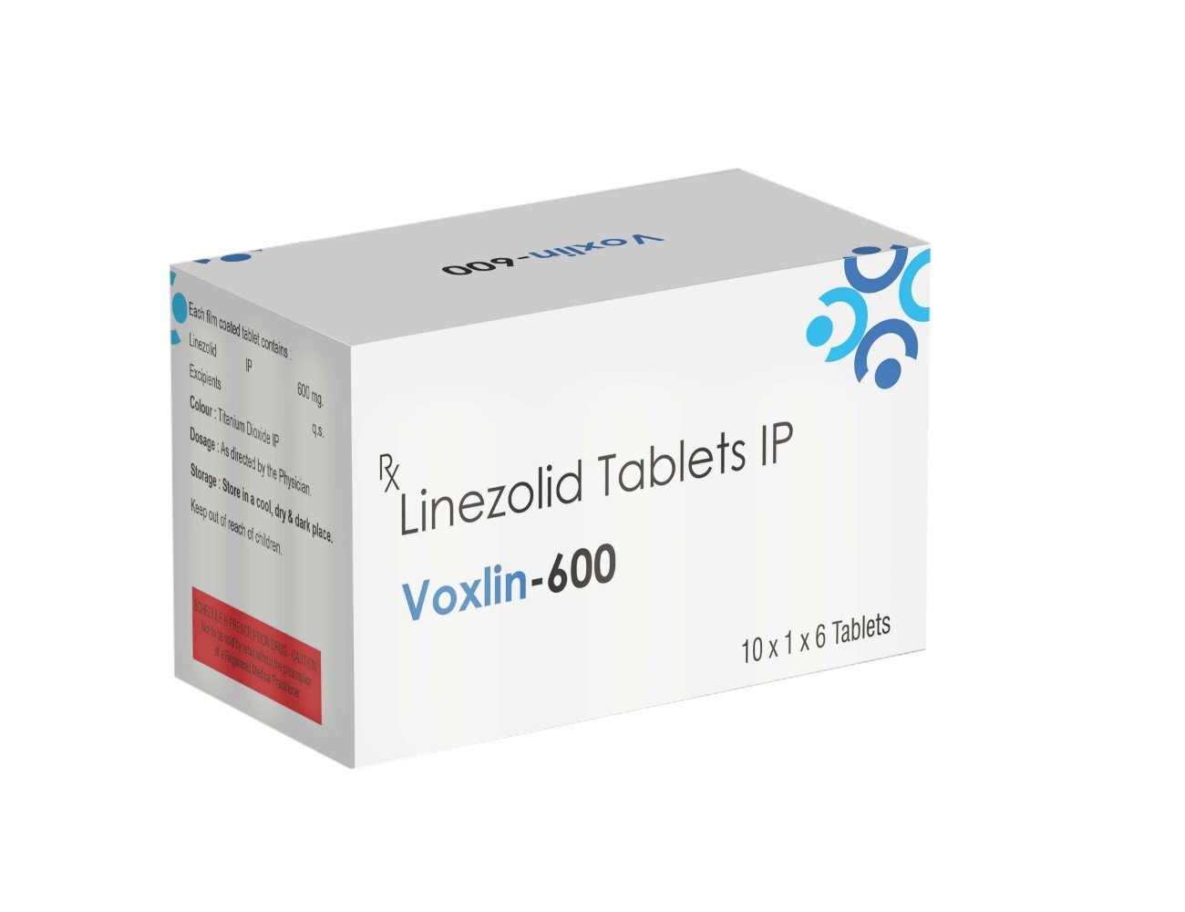 Linezolid Tablets IP 600 MG – Voxlin-600, Compositions of Linezolid Tablets IP 600 MG – Voxlin-600 are Linezolid 600 mg, Linezolid Tablets IP 600 MG – Voxlin-600 offered by CistaMedicorp
