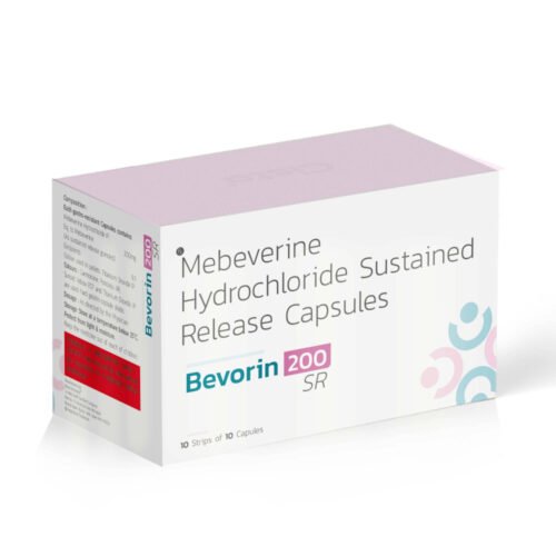 Mebeverine Hydrochloride Sustained Release Capsules – BEVORIN 200 SR, Compositions of Mebeverine Hydrochloride Sustained Release Capsules – BEVORIN 200 SR are Mebeverine 200 mg SR, Mebeverine Hydrochloride Sustained Release Capsules – BEVORIN 200 SR offered by Cista Medicorp
