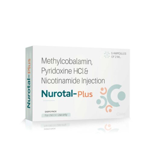 Methylcobalamin, Pyridoxine Hydrochloride & Niacinamide Injection – Nurotal Plus, Compositions of Methylcobalamin, Pyridoxine Hydrochloride & Niacinamide Injection – Nurotal Plus are Methylcobalamin 1000 mcg + Pyridoxine  100 mg + Niacinamide 100 mg + Benzyl  Alcohol 2%, Methylcobalamin, Pyridoxine Hydrochloride & Niacinamide Injection – Nurotal Plus offered by Cista Medicorp