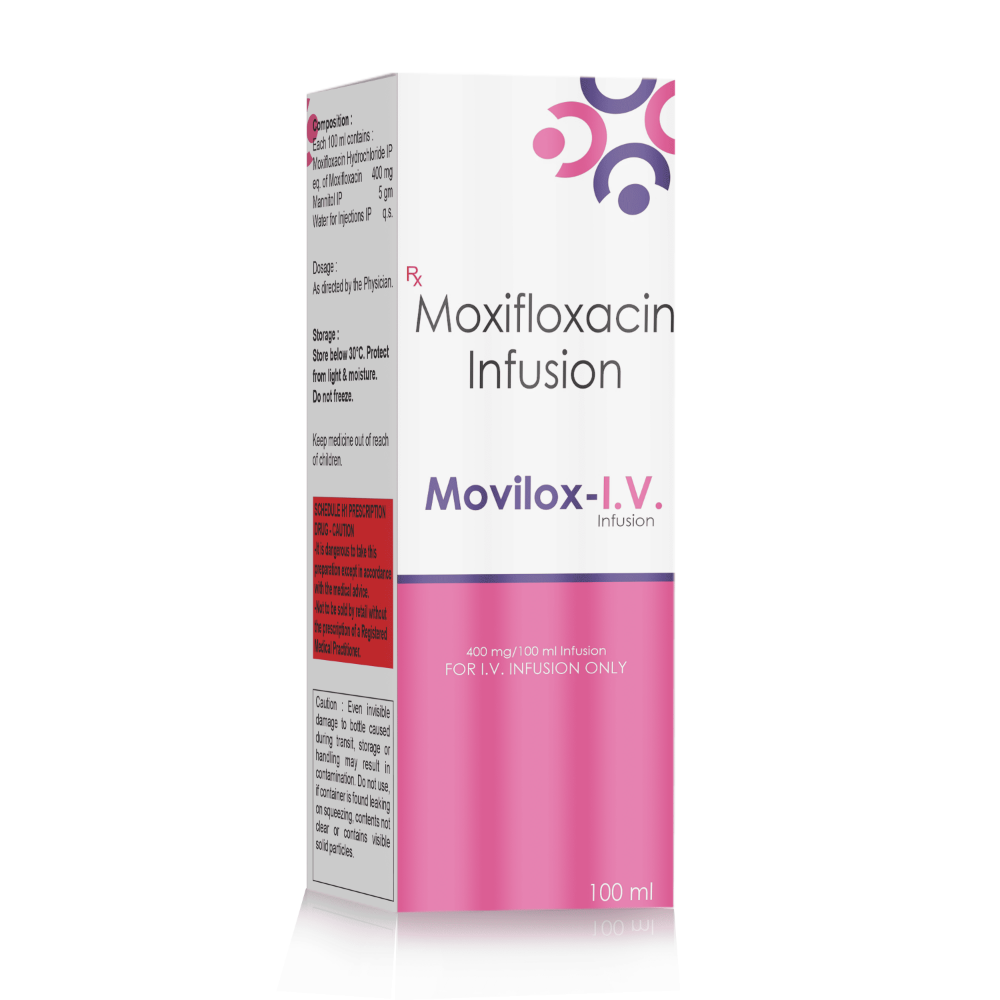 Moxifloxacin Infusion – Movilox I.V, Compositions of Moxifloxacin Infusion – Movilox I.V are Moxifloxacin 400 mg (Infusion), Moxifloxacin Infusion – Movilox I.V offered by CistaMedicorp