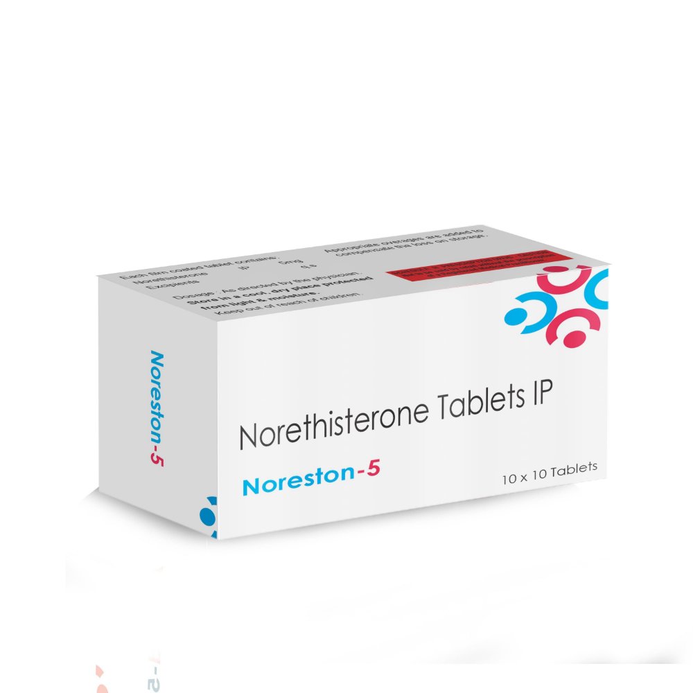 Norethisterone Tablets IP 5 Mg – Noreston 5, Compositions of Norethisterone Tablets IP 5 Mg – Noreston 5 are Norethisterone 5mg, Norethisterone Tablets IP 5 Mg – Noreston 5 offered by CistaMedicorp