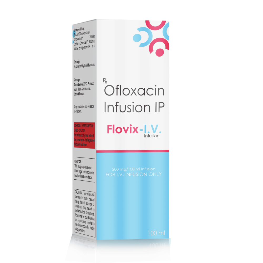 Ofloxacin Infusion IP – Flovix I.V, Compositions of Ofloxacin Infusion IP – Flovix I.V are Ofloxacin infusion, Ofloxacin Infusion IP – Flovix I.V offered by CistaMedicorp