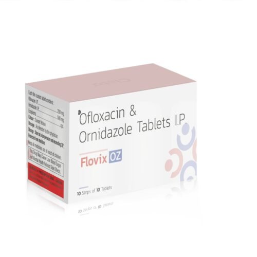 Ofloxacin & Ornidazole Tablets – Flovix OZ, Compositions of Ofloxacin & Ornidazole Tablets – Flovix OZ are Ofloxacin 200mg + Ornidazole 500mg, Ofloxacin & Ornidazole Tablets – Flovix OZ offered by Cista Medicorp