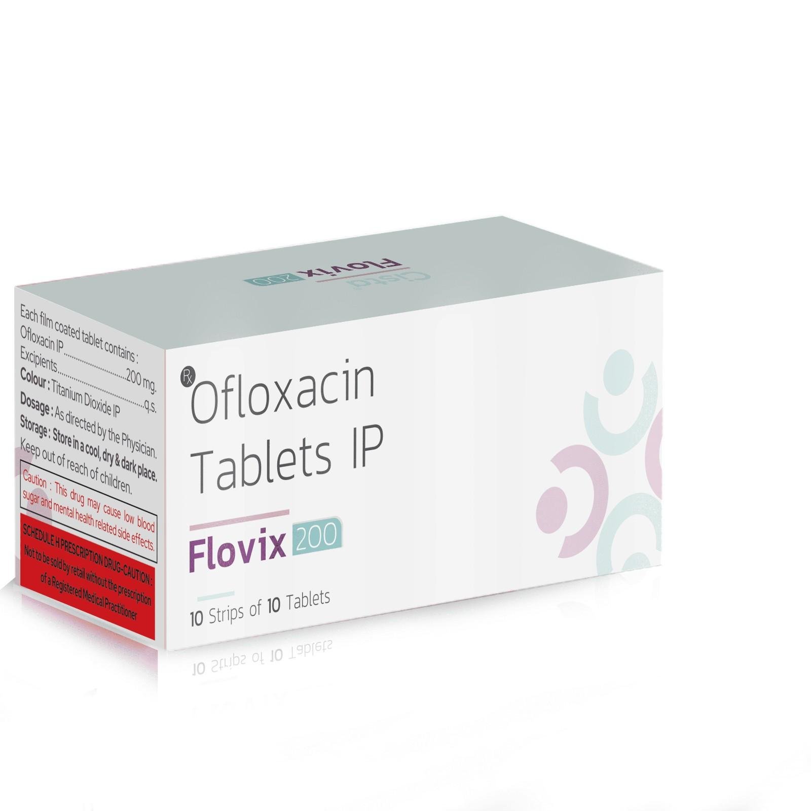 Ofloxacin Tablets IP 200 MG – Flovix 200, Compositions of Ofloxacin Tablets IP 200 MG – Flovix 200 are Ofloxacin 200mg, Ofloxacin Tablets IP 200 MG – Flovix 200 offered by CistaMedicorp