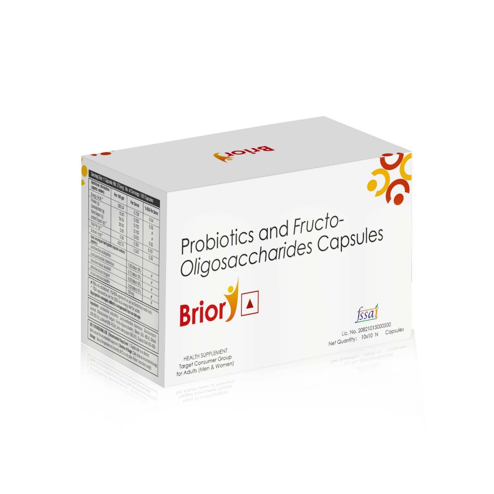 Probiotic & Fructo-Oligosaccharides Capsules – BRIOR Capsules, Compositions of Probiotic & Fructo-Oligosaccharides Capsules – BRIOR Capsules are Pre Pro Biotic capsules, Probiotic & Fructo-Oligosaccharides Capsules – BRIOR Capsules offered by CistaMedicorp