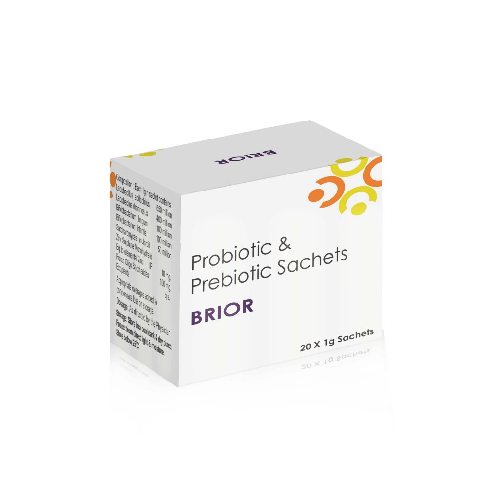 Probiotic & Prebiotic Sachets – Brior Sachets, Compositions of Probiotic & Prebiotic Sachets – Brior Sachets are Pre Pro Biotic sachets 1.25 billion spores, Probiotic & Prebiotic Sachets – Brior Sachets offered by CistaMedicorp