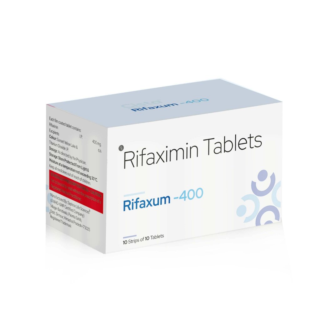 Rifaximin Tablets 400 Mg – Rifaxum-400, Compositions of Rifaximin Tablets 400 Mg – Rifaxum-400 are Rifaximin 400 mg, Rifaximin Tablets 400 Mg – Rifaxum-400 offered by CistaMedicorp
