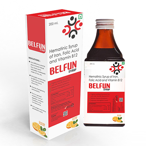 Belfun Syrup with Ferric Ammonium Citrate 160 mg+  Cyanocobalamin 7.5 mcg+ Folic Acid 0.5 mg ( DEXORANGE  FORMULA) 