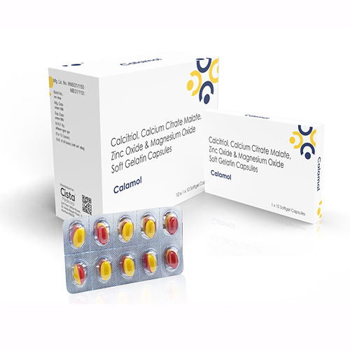 Calamol Soft Gelatin Capsules with Calcium Citrate 500mg, Calcitriol  0.25mcg,, Zinc 7.5mg 