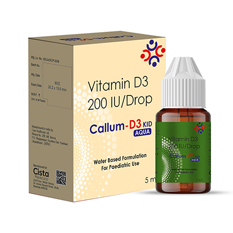 Callum D3 Kid Aqua Drops with  Vitamin D3 200 IU/Drop 