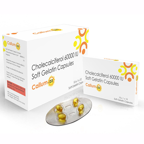 Callum D3 Soft Gelatin Capsules with Cholecalciferol 60,000 I.U 