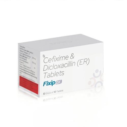 Cefixime & Dicloxacillin (ER) Tablets – Fixip DX, Compositions of Cefixime & Dicloxacillin (ER) Tablets – Fixip DX are Cefixime 200mg + Dicloxacillin (ER) 500mg, Cefixime & Dicloxacillin (ER) Tablets – Fixip DX offered by Cista Medicorp