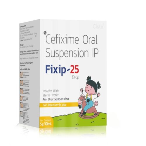 Cefixime Oral Suspension IP – Fixip-25, Compositions of Cefixime Oral Suspension IP – Fixip-25 are Cefixime Oral Suspension IP , Cefixime Oral Suspension IP – Fixip-25 offered by Cista Medicorp