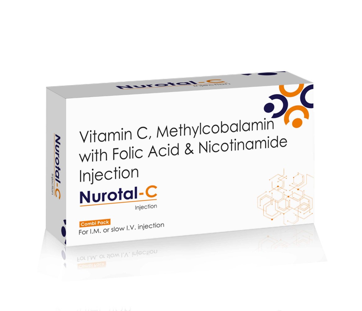 Vitamin C, Methylcobalamin, Folic Acid & Nicotinamide Injection – Nurotal-C, Compositions of Vitamin C, Methylcobalamin, Folic Acid & Nicotinamide Injection – Nurotal-C are Vitamin C, Methylcobalamin with Folic Acid & Nicotinamide Injection , Vitamin C, Methylcobalamin, Folic Acid & Nicotinamide Injection – Nurotal-C offered by CistaMedicorp