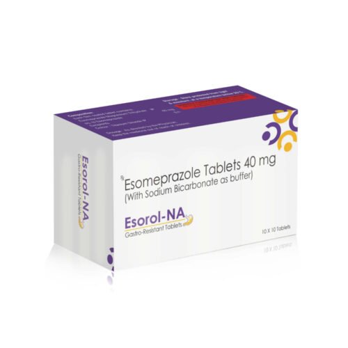 Esomeprazole Tablets 40 Mg – ESOROL-NA, Compositions of Esomeprazole Tablets 40 Mg – ESOROL-NA are Esomeprazole 40 mg (with sodium bicarbonate as buffer), Esomeprazole Tablets 40 Mg – ESOROL-NA offered by Cista Medicorp