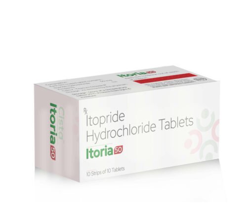 Itopride Hydrochloride Tablets – ITORIA-50, Compositions of Itopride Hydrochloride Tablets – ITORIA-50 are ITOPRIDE 50MG, Itopride Hydrochloride Tablets – ITORIA-50 offered by Cista Medicorp
